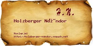 Holzberger Nándor névjegykártya